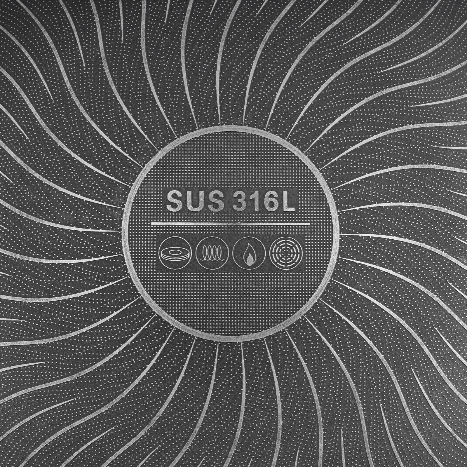 SUS316 Stainless Steel Honeycomb Wok - 14.2" Non-Stick Frying Pan with Tempered Glass Lid, Silver/Black - Image 15