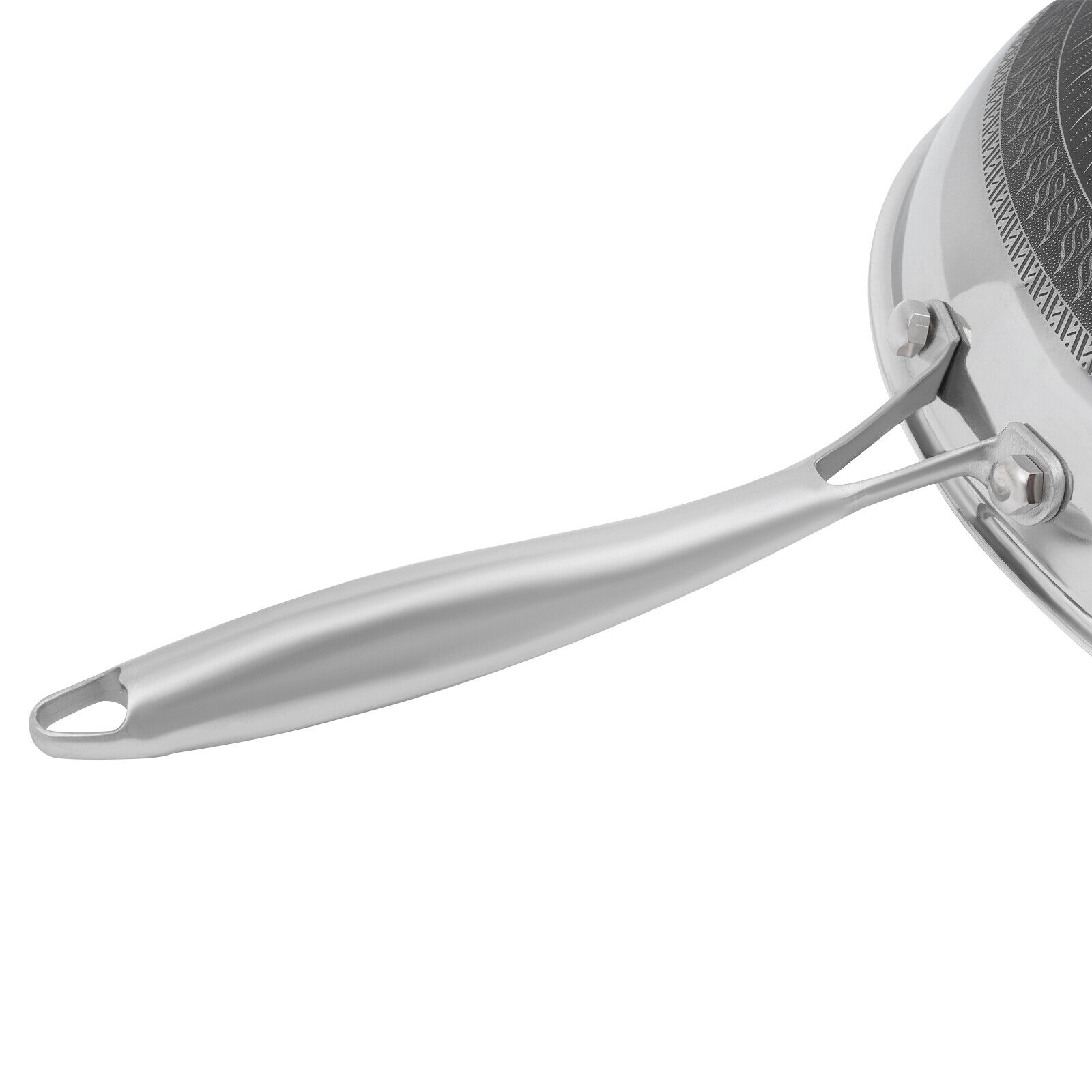 SUS316 Stainless Steel Honeycomb Wok - 14.2" Non-Stick Frying Pan with Tempered Glass Lid, Silver/Black - Image 17