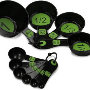 Easy to Ready Plastic Measuring Cup Set, 10 piece set
