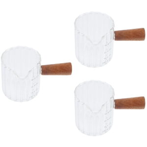 Set of 3 Small Milk Cup Double Walled Coffee Mug Measuring Espresso Glasses