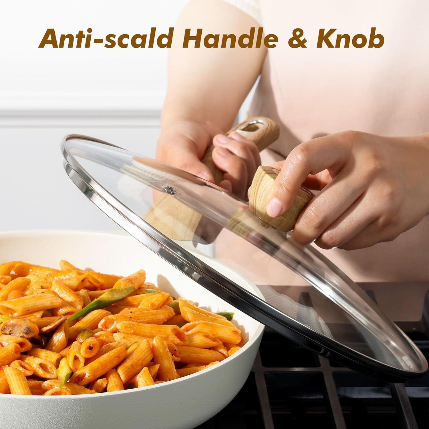 Ceramic Nonstick Frying Pan Skillet with Lid 11inch Non Stick Omelet Pan, Non-toxic Healthy Kitchen Cooking Chef's Pan - Image 6