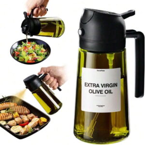 Handheld Oil Sprayer, Integrated Spray And Pour, Large Capacity Olive Oil Dispenser, Kitchen And Household Oil Sprayer, Dual-Purpose Spray And Pour, Atomizing,