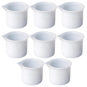 8 Pcs Bowls 50ml Silicone Measuring Cup Measuring Cups 6.6X6CM White