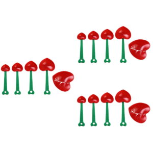 15 pcs /Set Heart Shape Plastic Measuring Spoons and Egg Separator Nesting Measure Cups Kit Kitchen Baking Tool for Powder