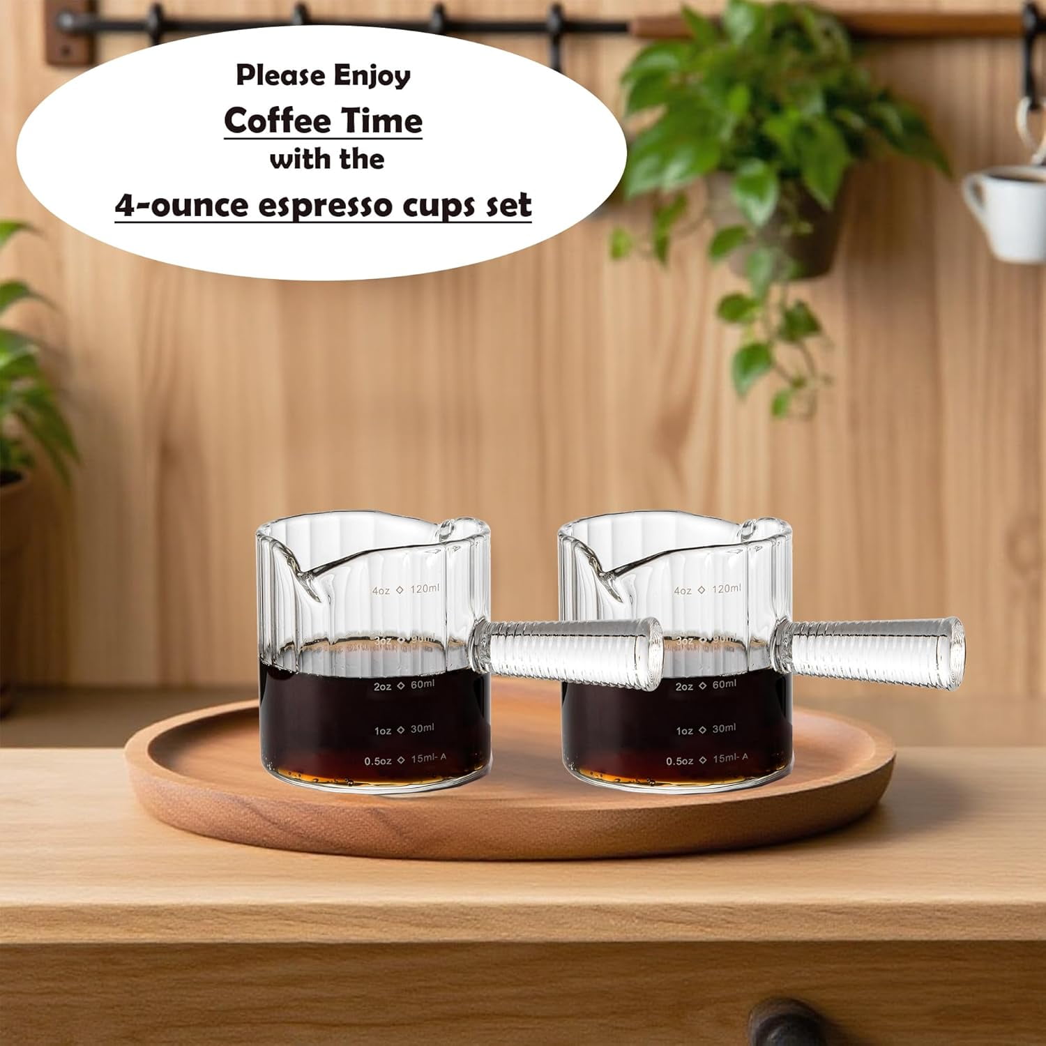 Espresso Cups Set of 2, 4 OZ Glass Double Spouts Cups, Shot Glasses, Milk Cup with Glass Handle for Dishwasher Safe, Espresso Accessories for Machine, Demitasse Cups, Small - Image 7