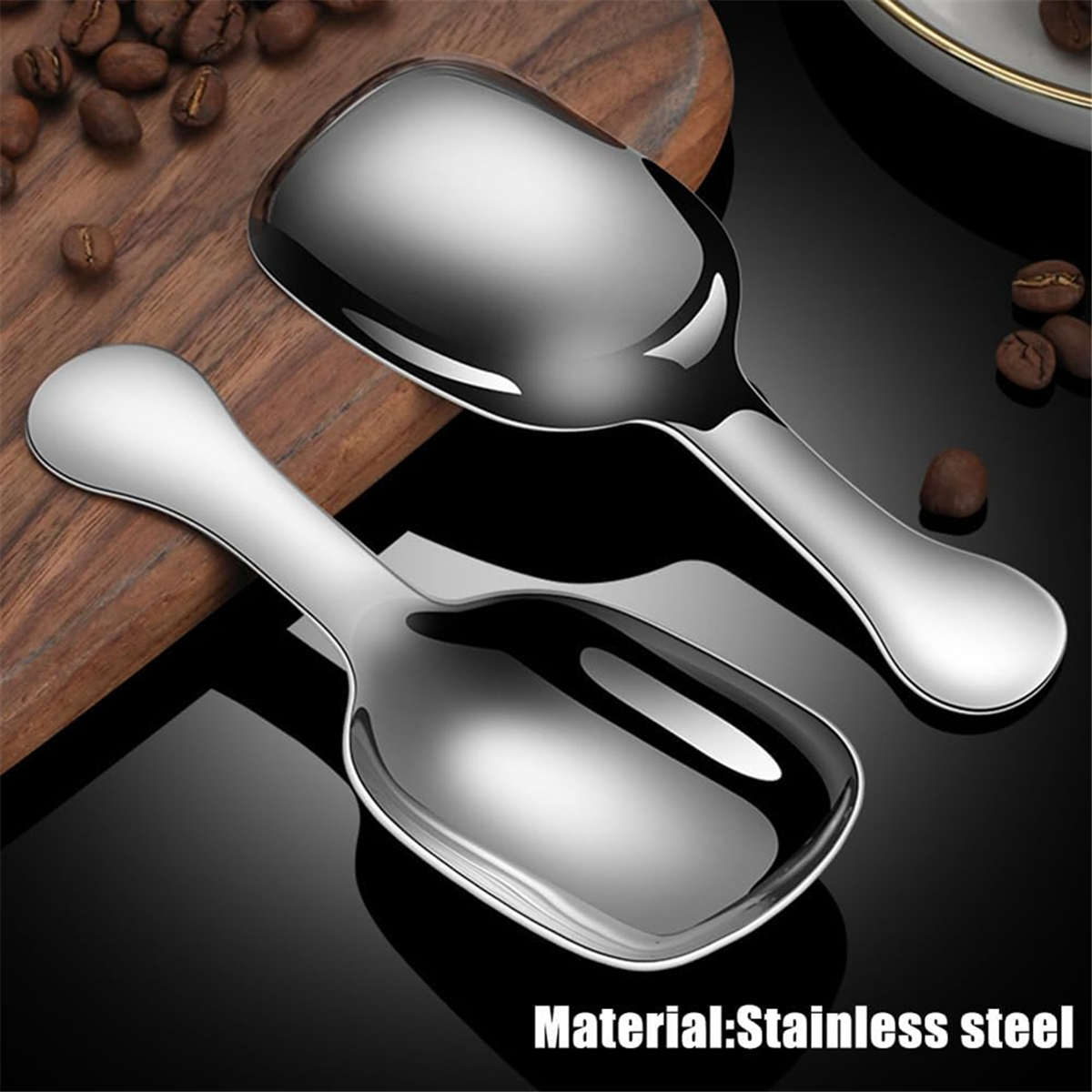 Stainless Steel Coffee Scoop, Ground Coffee Measure Scoop Set,Bean Espresso Milk Powder Tea Short Handled Scoop - Image 4