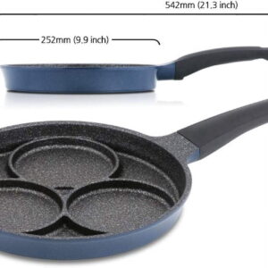 3-Cup Nonstick Egg Frying Pan for Induction Stovetop, Heavy-Duty Aluminum Cooker with Ergonomic Handle