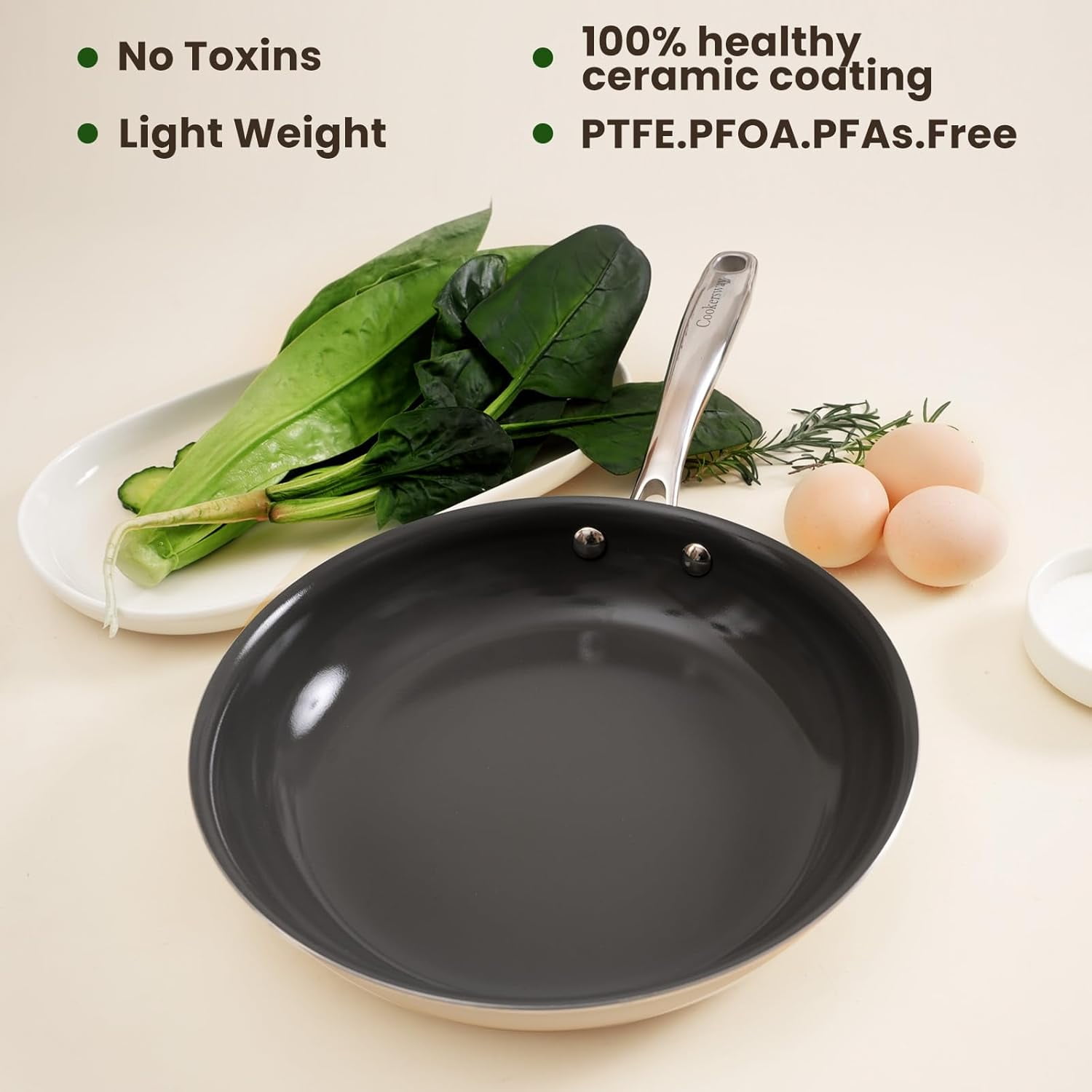 Direct Cookware Set Nonstick Frying Pans, 8 &10 inches Ceramic Non Stick Skillets, Egg Fry Pans for Cooking