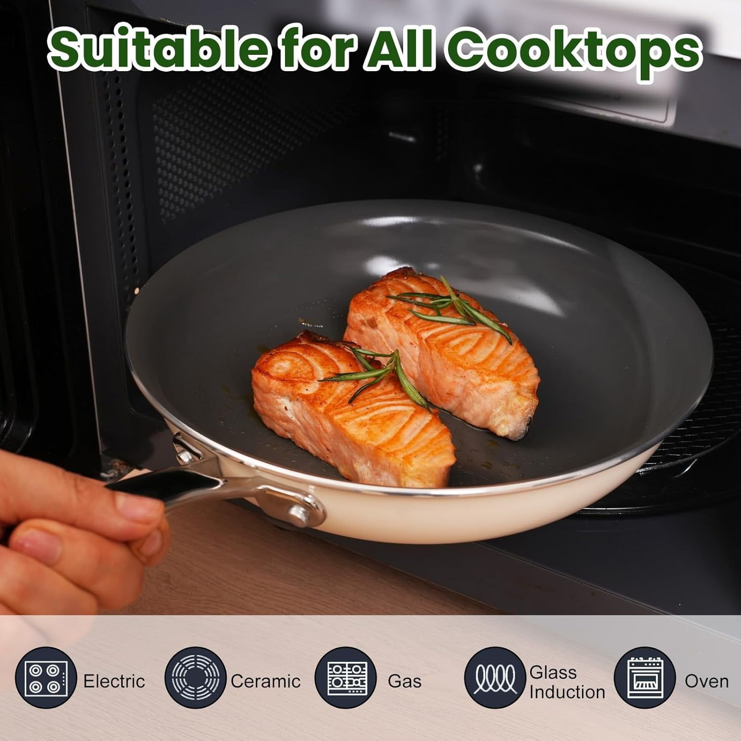 Direct Cookware Set Nonstick Frying Pans, 8 &10 inches Ceramic Non Stick Skillets, Egg Fry Pans for Cooking - Image 3