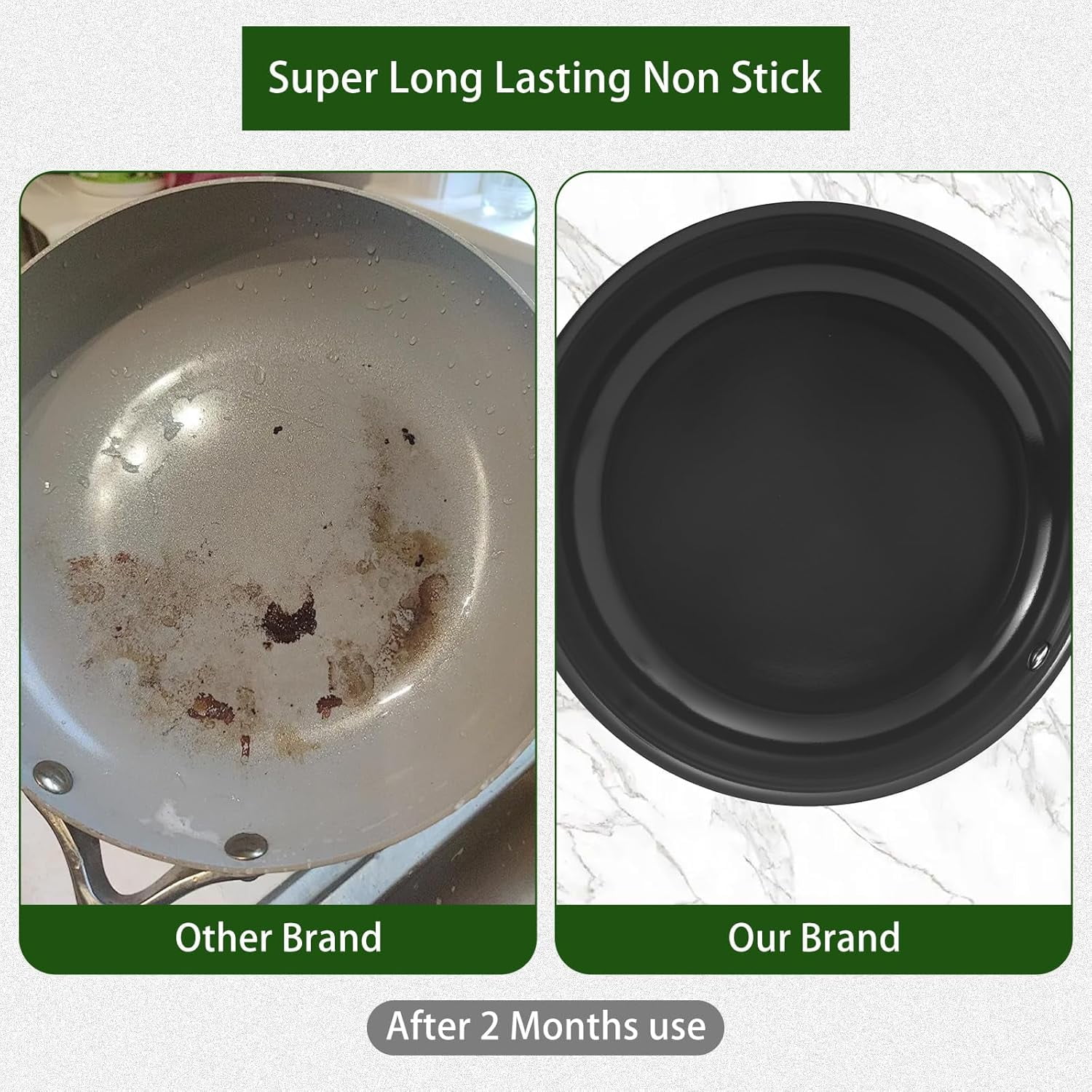 Direct Cookware Set Nonstick Frying Pans, 8 &10 inches Ceramic Non Stick Skillets, Egg Fry Pans for Cooking - Image 5