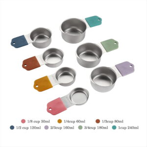 Magnetic Measuring Cups Set Stainless Steel Heavy Duty Metal Measuring Cups for Dry and Liquid Ingredients (Multicolor)