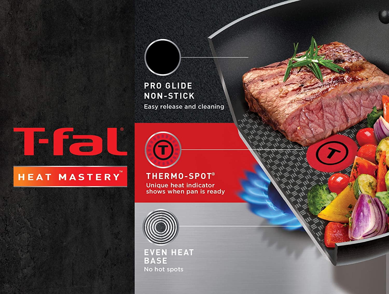 Excite ProGlide Nonstick Fry Pan Set with Thermo-Spot, 8 Inch & 10.5 Inch, Rio Red - Image 6