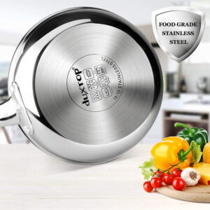 Duxtop 8" Tri-Ply Stainless Steel Stir-Fry Pan Nonstick Cookware for Induction