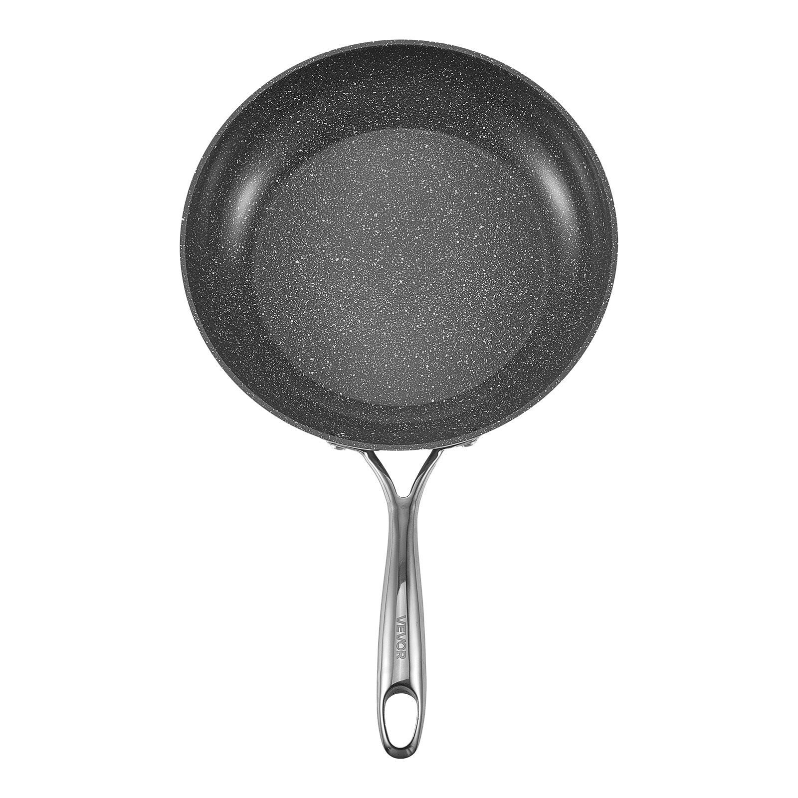 3-Piece Nonstick Aluminum Fry Pan Skillet Set, 8/10/12 Inch, Pre-Seasoned, Grey, Dishwasher Safe & Oven Safe Cookware - Image 10