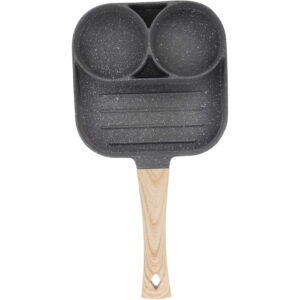 4-Section Nonstick Omelet Pan – 4-Cup Frying Pan for Gas & Induction Cooktops, Perfect for Fried Eggs, Pancakes, Poached Eggs, Egg Burgers, Mini Pancakes