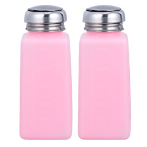 unbranded 2 Pcs Alcohol Jug Oil Spray Bottle Polish Remover Pump Liquid Pink