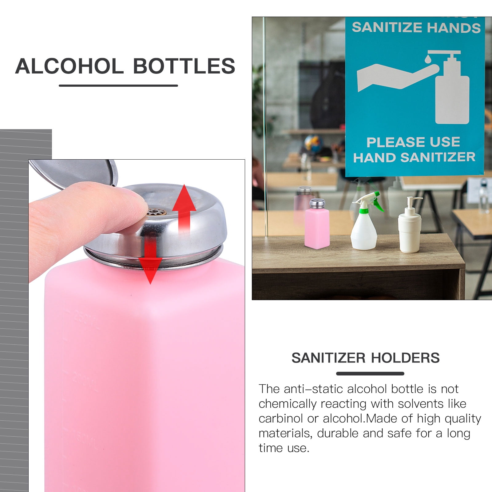 unbranded 2 Pcs Alcohol Jug Oil Spray Bottle Polish Remover Pump Liquid Pink - Image 3