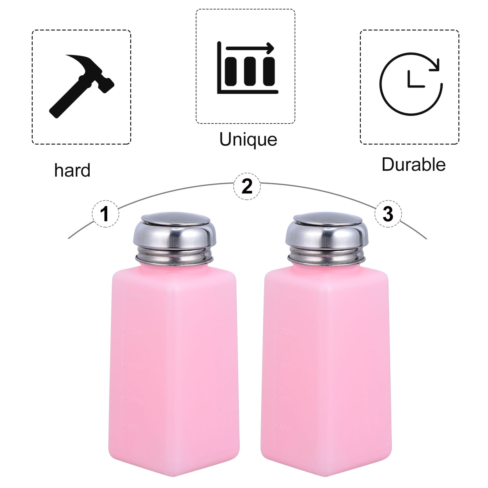 unbranded 2 Pcs Alcohol Jug Oil Spray Bottle Polish Remover Pump Liquid Pink - Image 6