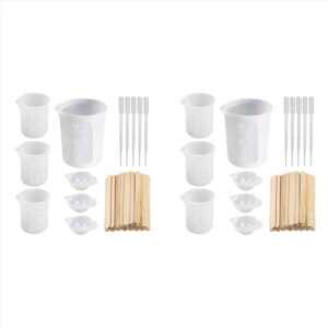 2X Measuring Cups for Epoxy Resin, Reusable Mixing Cups Resin Casting Container with Mixing Sticks for Resin