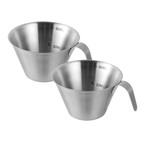 Espresso Shot Cups with Handle 90Ml Espresso Measuring Cup 4 Pack Stainless Steel Pouring Cup for Coffee Espresso