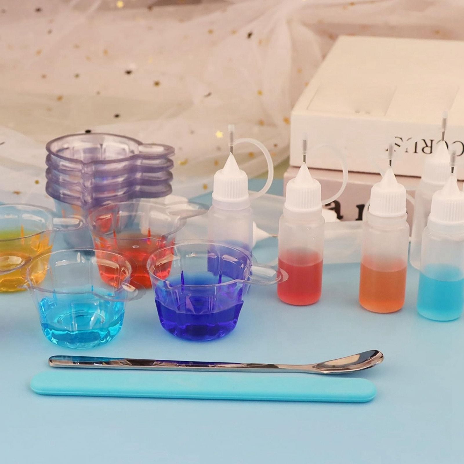 Epoxy Mixing Cups Tool Kit,10Pcs 10ML Tip Applicator Bottles,50PCS 40ML Disposable Measuring Cups1 * Epoxy Mixing Cups Tool Kit - Image 5