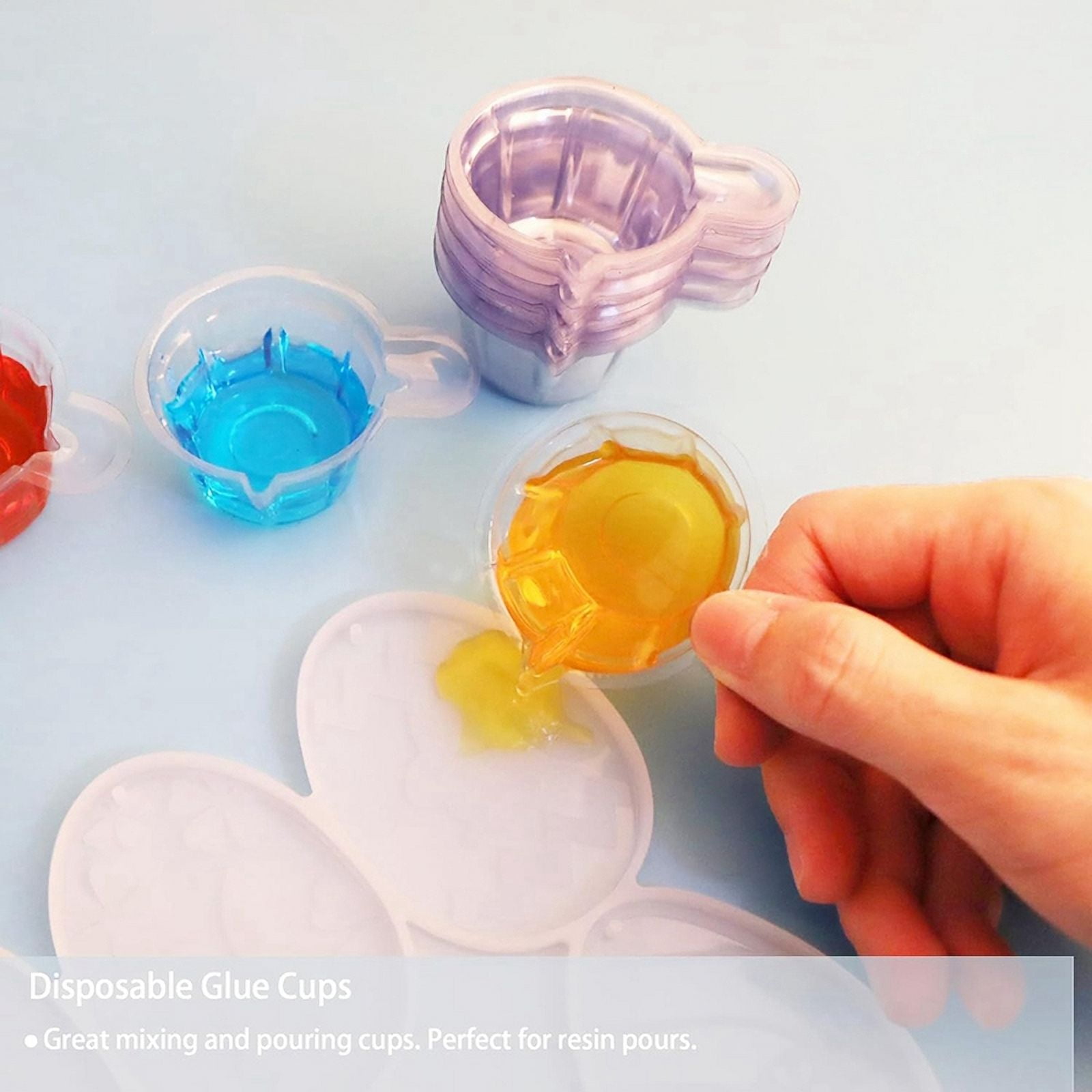 Epoxy Mixing Cups Tool Kit,10Pcs 10ML Tip Applicator Bottles,50PCS 40ML Disposable Measuring Cups1 * Epoxy Mixing Cups Tool Kit - Image 6