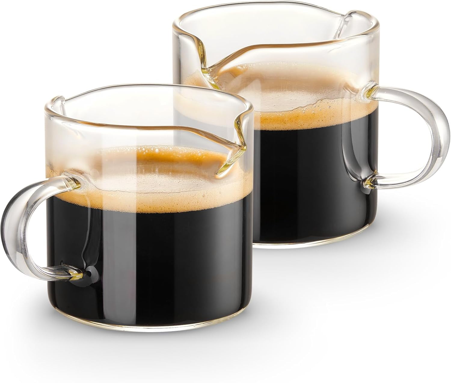 Espresso Cups Set of 2, 4 OZ Double Spouts Cups, Shot Glasses, Milk Cup with Handle, Clear Glass, Espresso Accessories for Machine, Small - Image 7