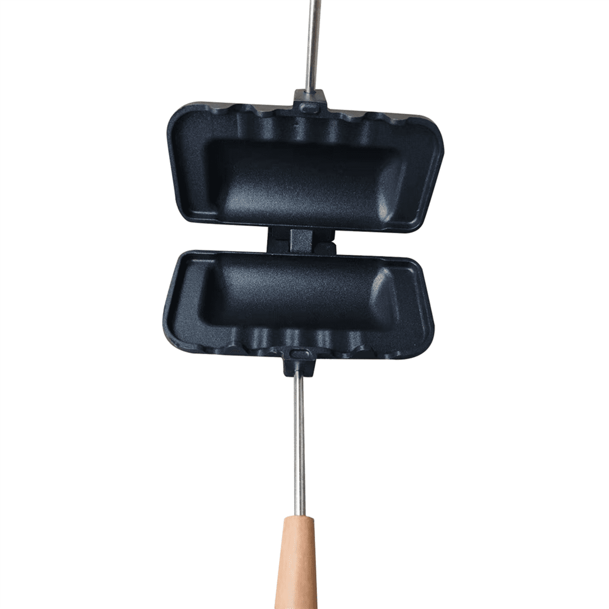 Double-Sided Sandwich Pan Non-Stick Foldable Grill Frying Pan for Breakfast Machine Pancake Maker Bread Toast,1 x Sandwich Baking Tray,Black - Image 7