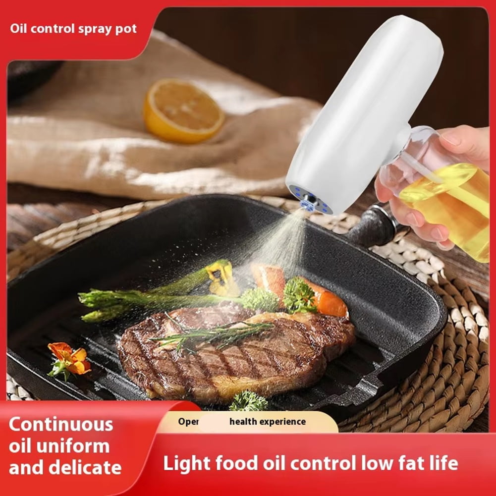Electric Oil Sprayers Bottle 300Ml Cooking Oil Dispensers Olive Oil Butters Sprayers for Kitchen Bbq Salad,1 x Oil Sprayers 1 x charging cable,White - Image 4