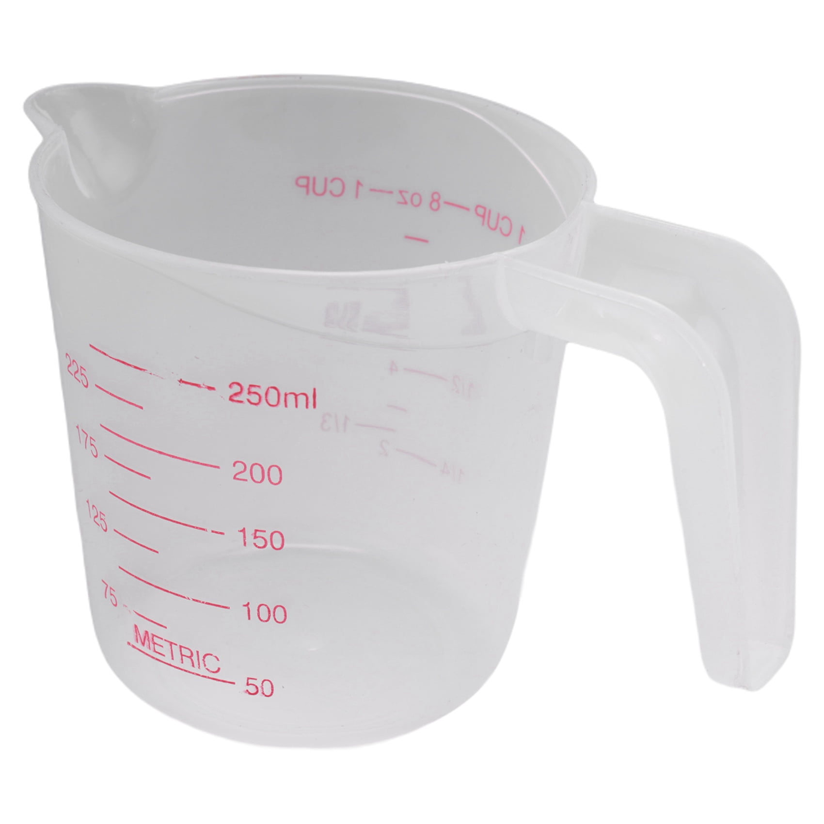 9Pc Plastic Measuring Jug Set Large 4 Cup, 2 Cup and 1 Capacity Free Beakers with Angled Grip - Image 2