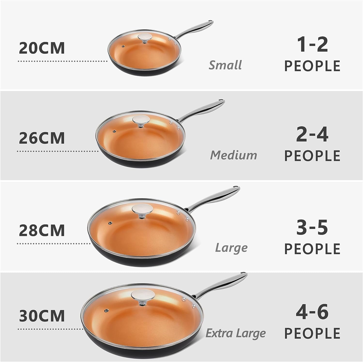 12 Inch Copper Frying Pan with Lid Nonstick Ceramic Skillet Induction Compatible for Healthy Cooking - Image 7