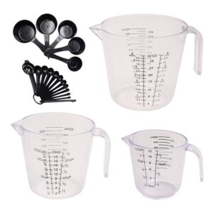 20 Pcs Graduated Measuring Cup Food Adjustable Cups Spoon Black