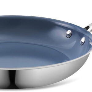 Stainless Steel Nonstick Frying Pan,8 Inch Healthy Ceramic Coating Cookware Works on Induction, Electric Stove and Gas Cooktops