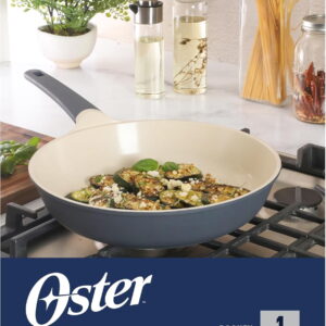 12-Inch Cast Aluminum Frying Pan with PFA Free Ceramic Nonstick Interior - Induction Compatible - Grey