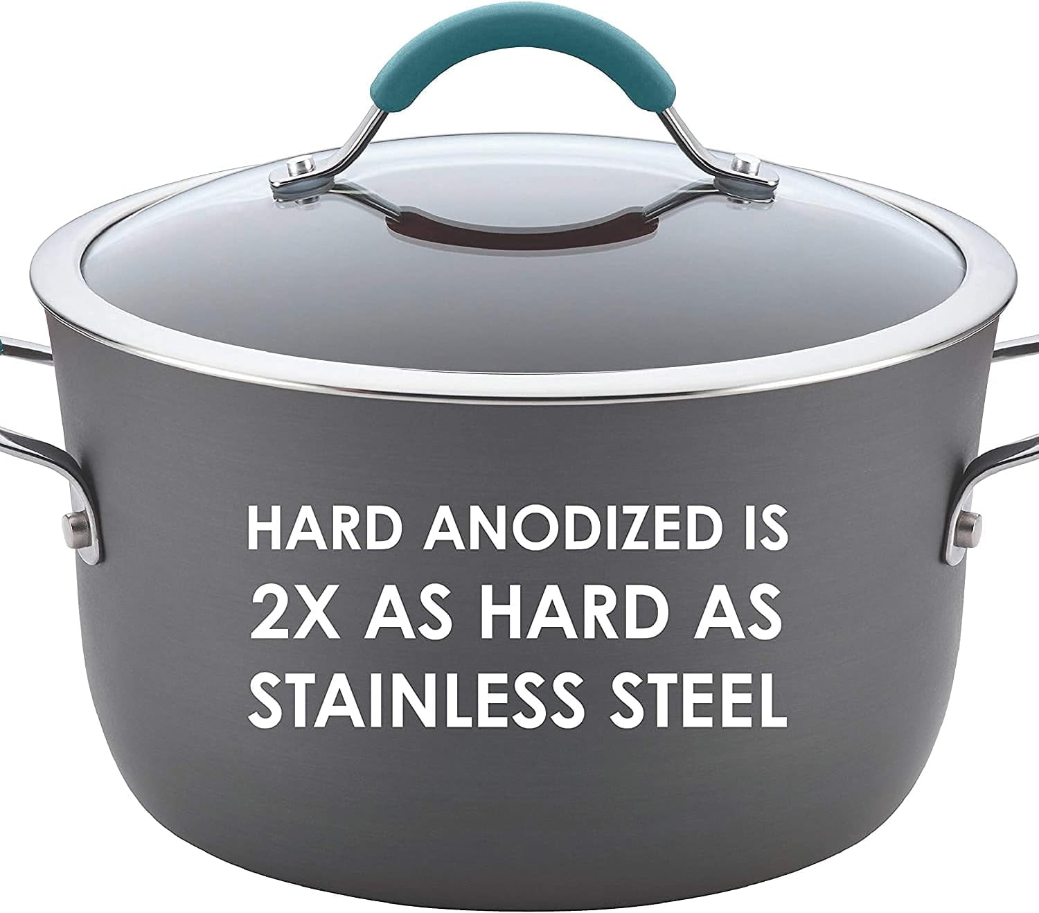 Cucina Hard Anodized Nonstick Frying Pan Set - 9.25 and 11.5 Inch Gray Blue Handles - Image 6