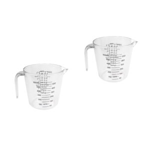 2 Pieces Red Hair Dye Measuring Cup Accurate Measuring Cup 15x11.3cm Transparent